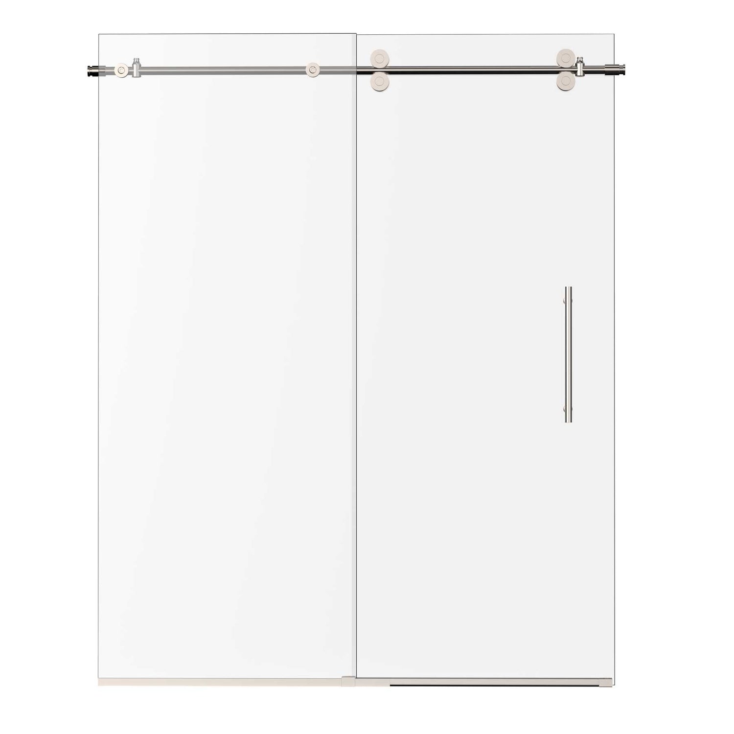 Ivanees Single Sliding Frameless Shower Door 8mm Clear Tempered Glass - Barn Door Style