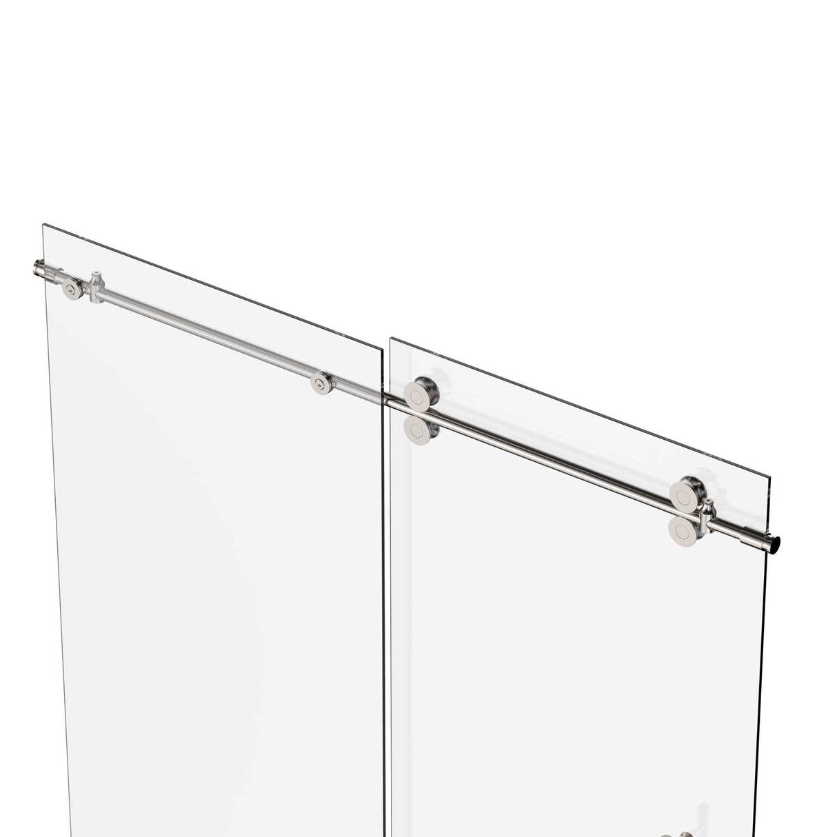Ivanees Single Sliding Frameless Shower Door 8mm Clear Tempered Glass - Barn Door Style