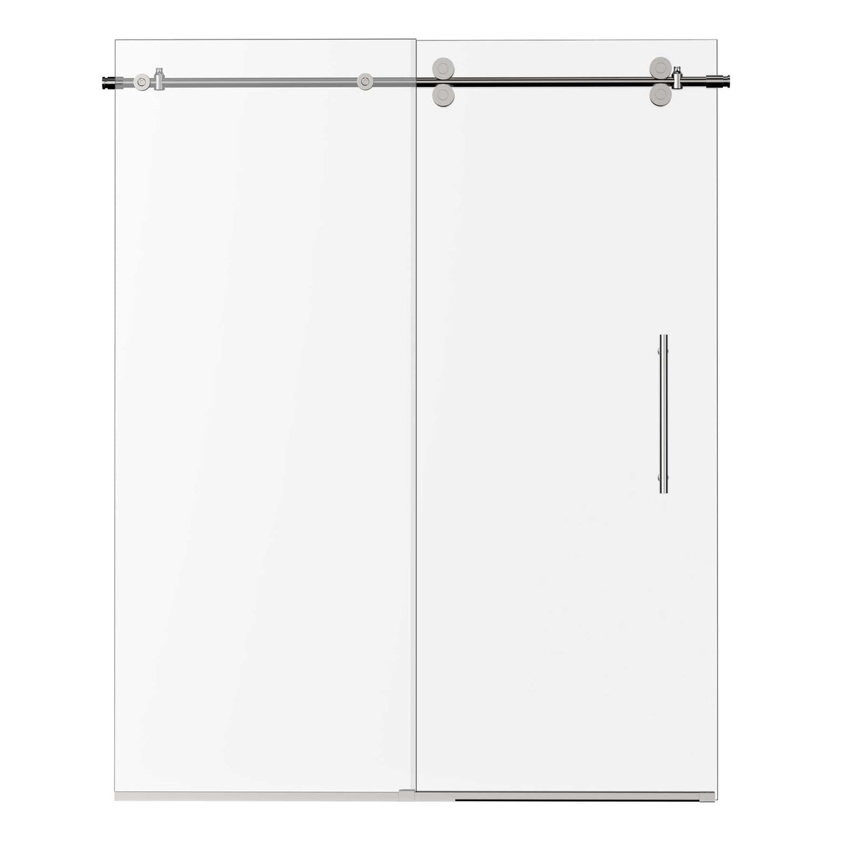 Ivanees Single Sliding Frameless Shower Door 8mm Clear Tempered Glass - Barn Door Style