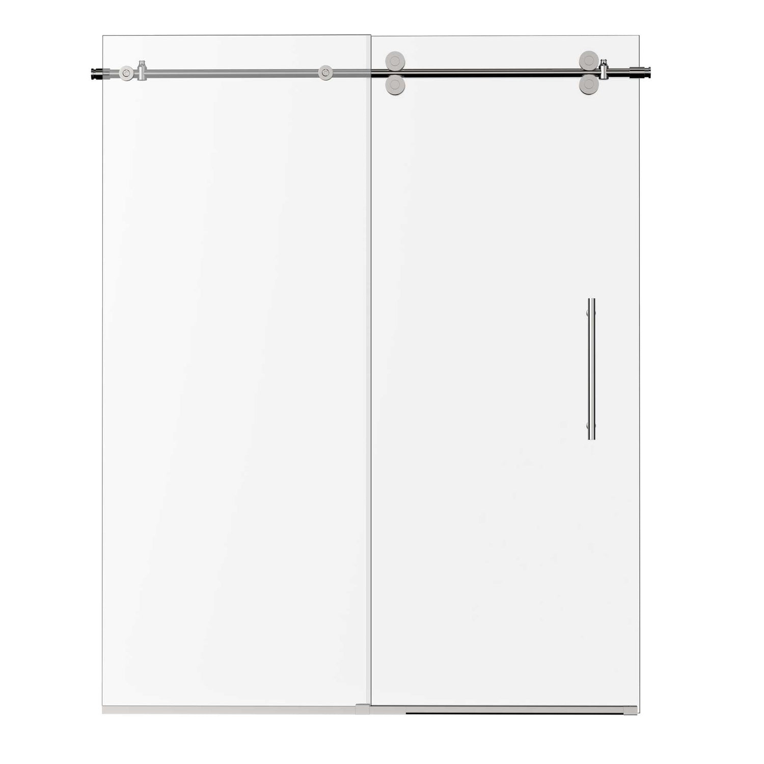 Ivanees Single Sliding Frameless Shower Door 8mm Clear Tempered Glass - Barn Door Style