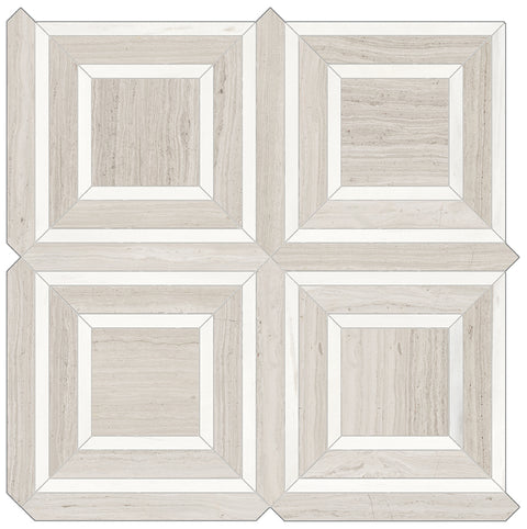 Piazza Mayfair Strada Ash Polished Glazed Porcelain Mosaic
