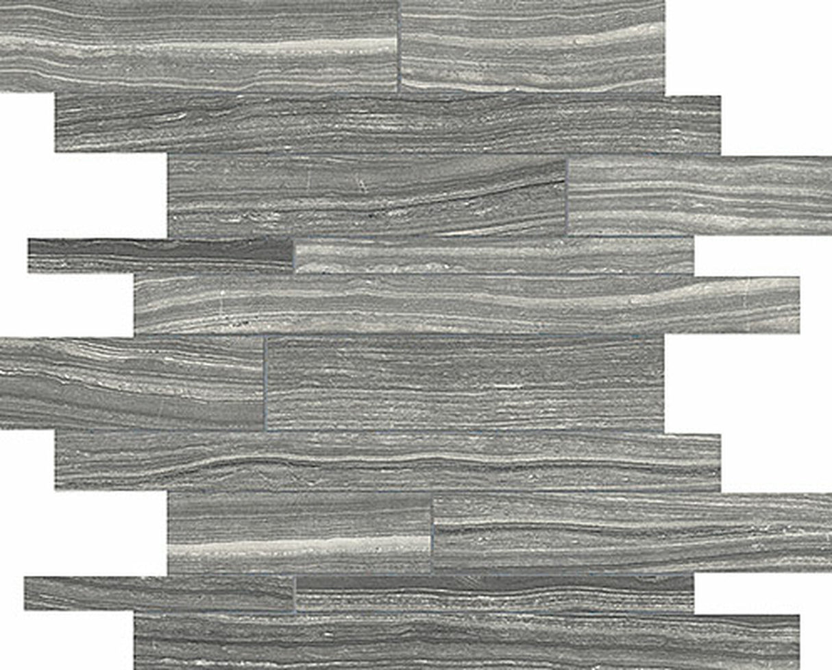 Random Strip Carbon Eramosa Matte Glazed Porcelain Mosaic
