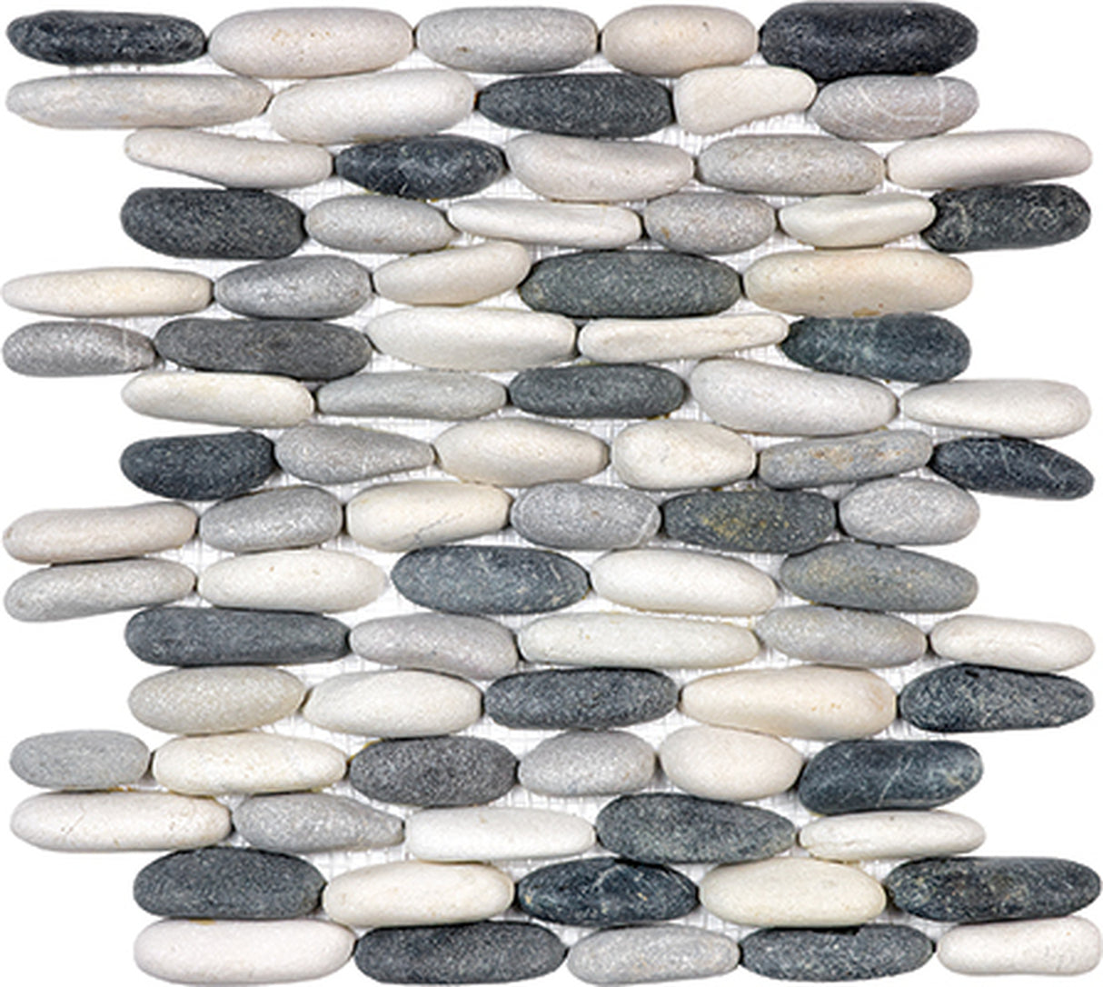 Zen Tranquil Cool Blend Stacked Pebble Mosaic