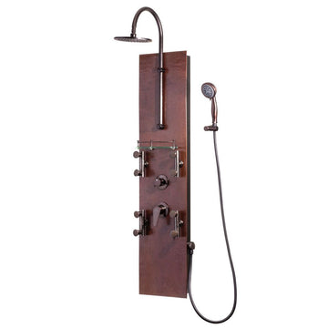 Hammered Copper/Oil-Rubbed Bronze Mojave ShowerSpa Panel with 8