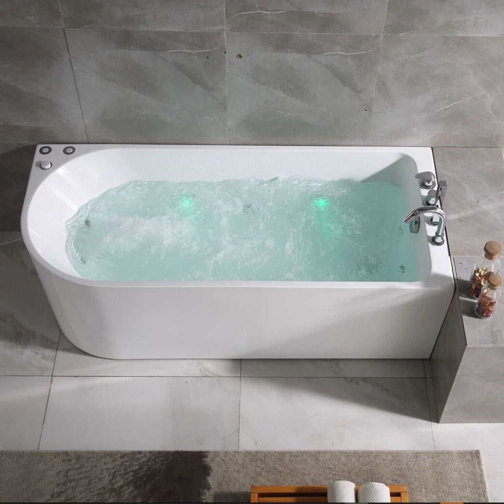 67 in. Corner Jetted Bathtub with Hot Bath & Bubbles Massage, 110v, 9