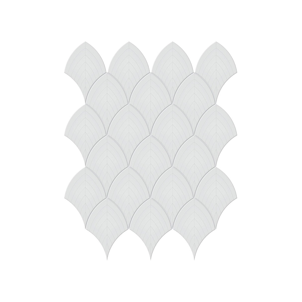 Scallop Soho Gallery Grey Glossy Glazed Porcelain Mosaic