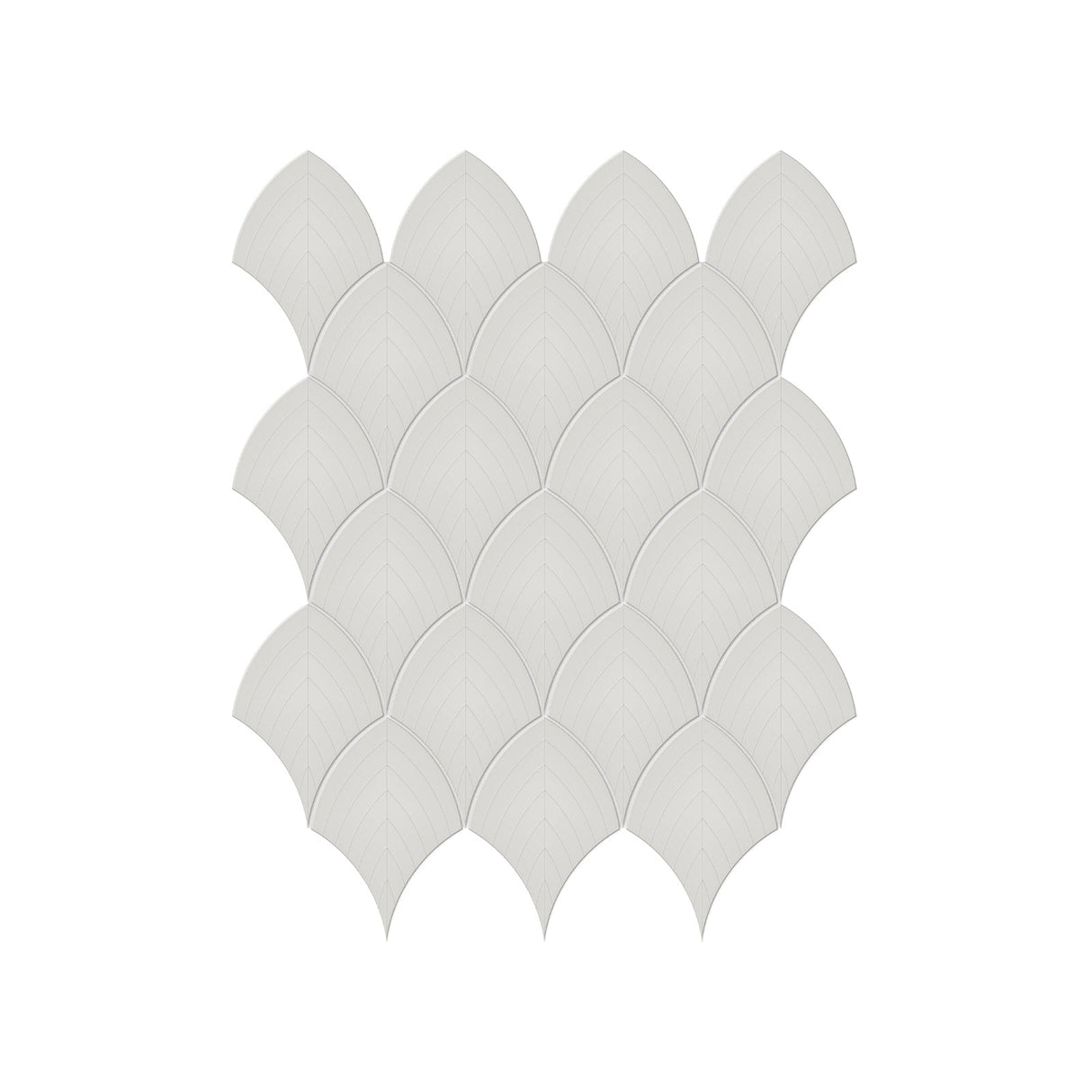 Scallop Soho Halo Grey Glossy Glazed Porcelain Mosaic