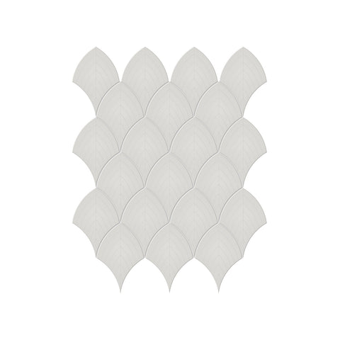 Scallop Soho Loft Grey Glossy Glazed Porcelain Mosaic
