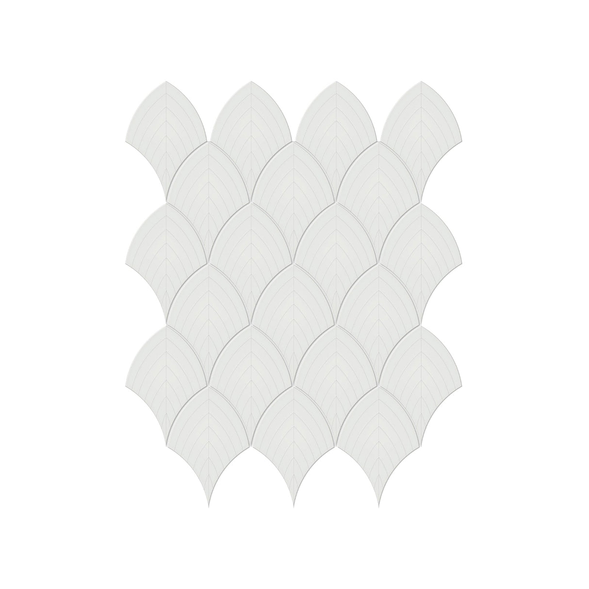 Soho Vintage Grey Glossy Glazed Scallop Porcelain Mosaic