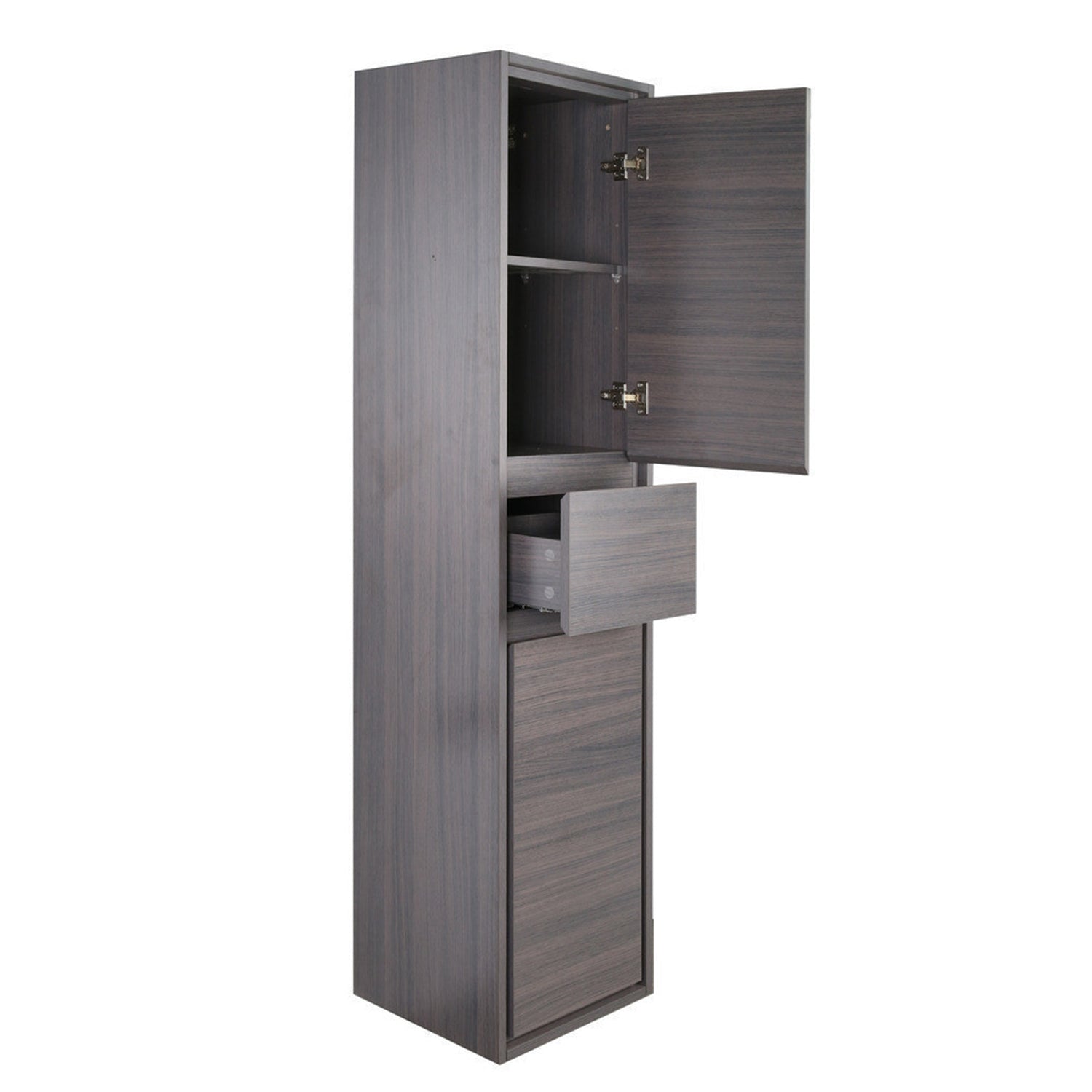 Saviour Modern Floating / Wall Mounted Bathroom Linen Side Cabinet With Soft-closing Cabinet Doors & Drawers