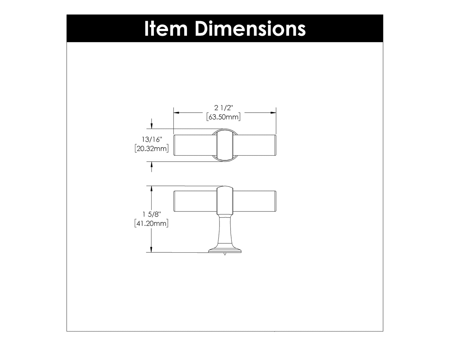Ostia Collection - Belwith Keeler - T-Knob, 2-1/2" X 13/16" | B077328