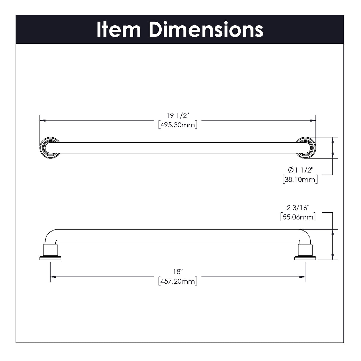 Urbane Collection - Belwith Keeler - Appliance Pull, 18" C/C | B077953