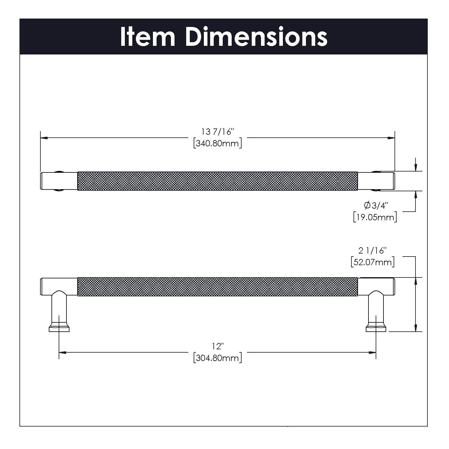 Verge Collection - Belwith Keeler - Appliance Pull, 12" C/C | B079411