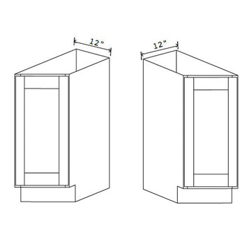 Angle Base Cabinet - 12W x 34-1/2H x 24D - 2D LEFT - Aspen Charcoal Grey - RTA