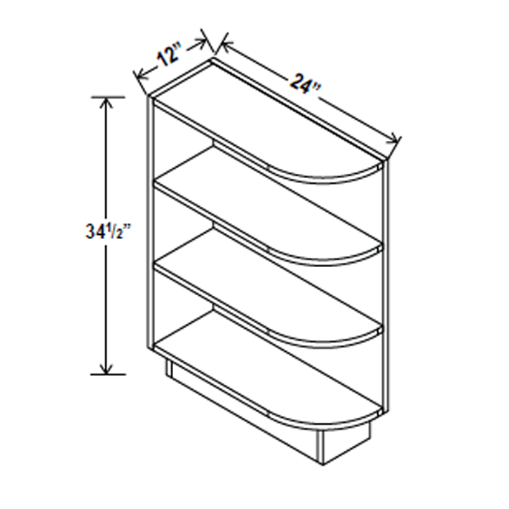 White Open Shelf Corner Cabinet