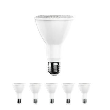 PAR30 LED Light Bulbs W/ Long Neck - 12W, 5000K - Dimmable - 800 Lm - E26 Base - Daylight White