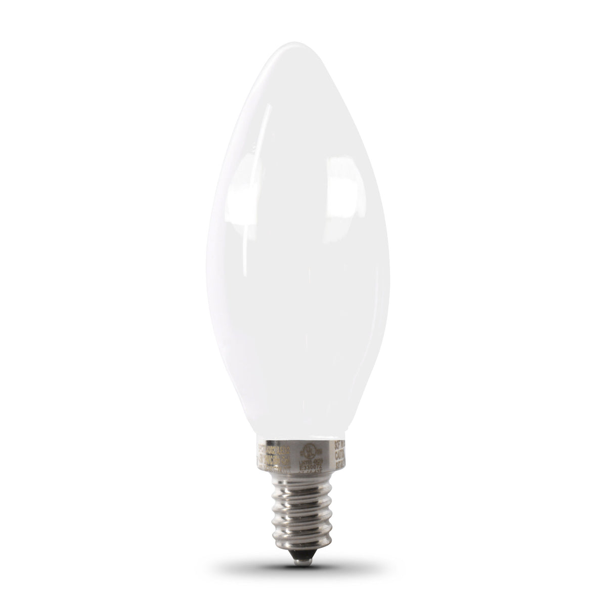 LED Light Bulbs Deco Chandelier, E12, Candelabra Base, Torpedo Tip, Filament, Dimmable, Frost, 300 Lumens, 2Packs