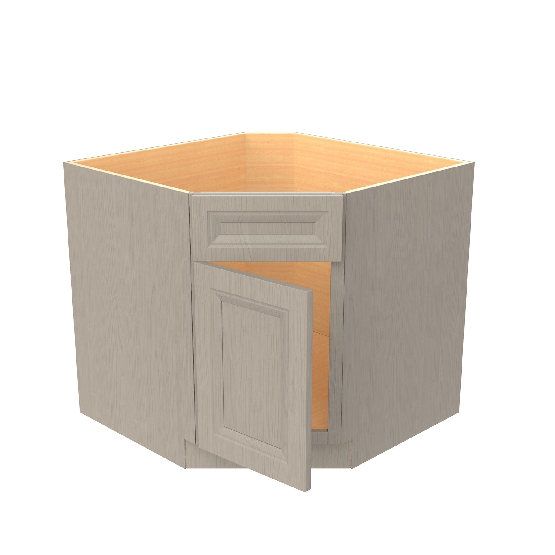 Diagonal sink base shop cabinet