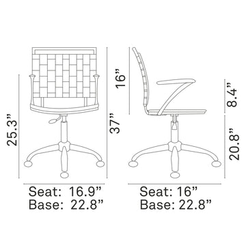 Fuse Office Chair with Ergonomic Adjustments and Flexible Mesh Back