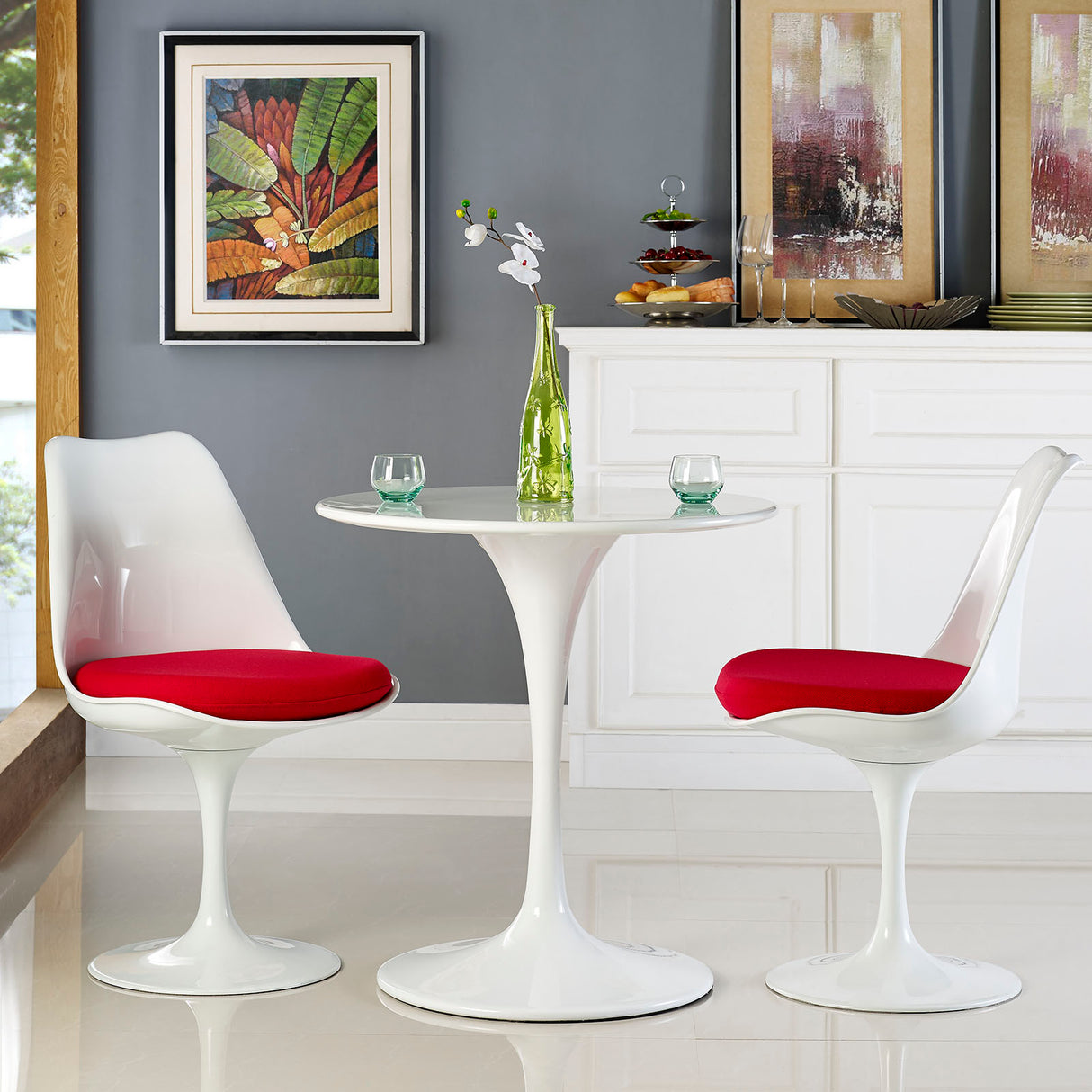 Lippa 28" Round Wood Top Dining Room Table Set - Modern Dining Table Set - BUILDMYPLACE