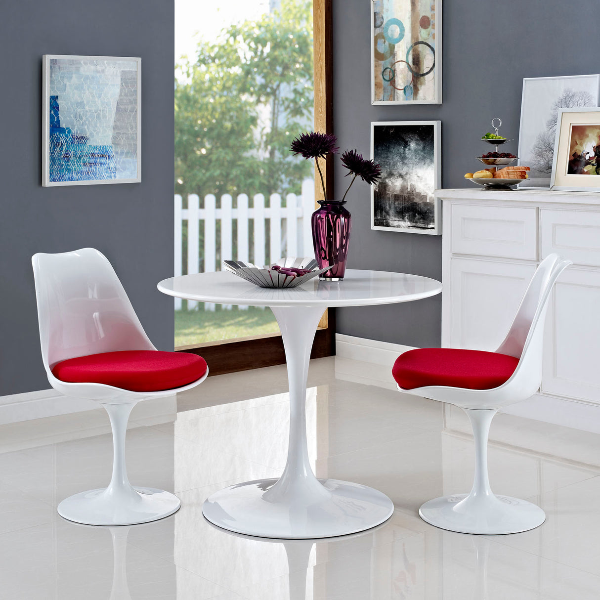 Lippa 36" Round Wood Top Dining Room Table Set - Modern Dining Table Set - BUILDMYPLACE