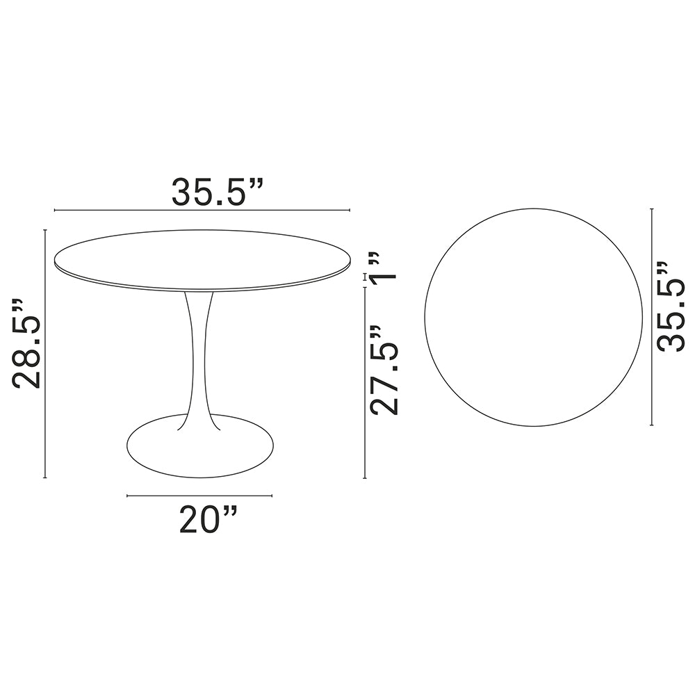 Lippa 36" Round Wood Top Dining Room Table Set - Modern Dining Table Set - BUILDMYPLACE