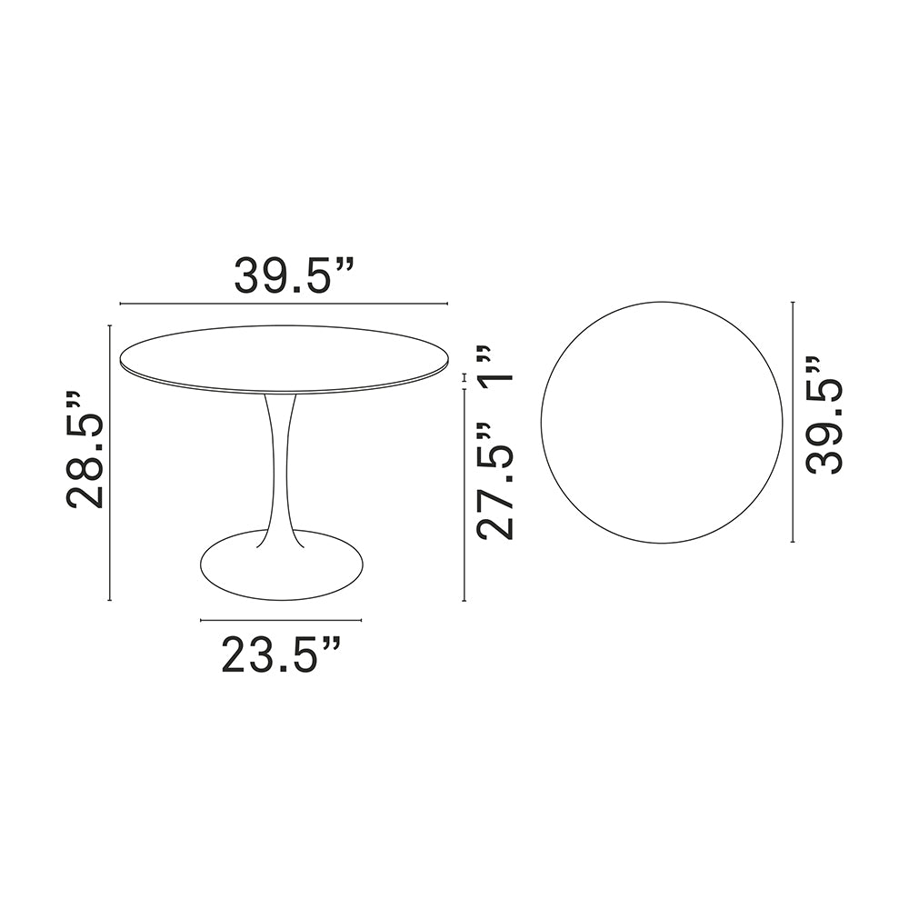 Lippa 40" Round Wood Top Dining Room Table Set - Modern Dining Table Set - BUILDMYPLACE