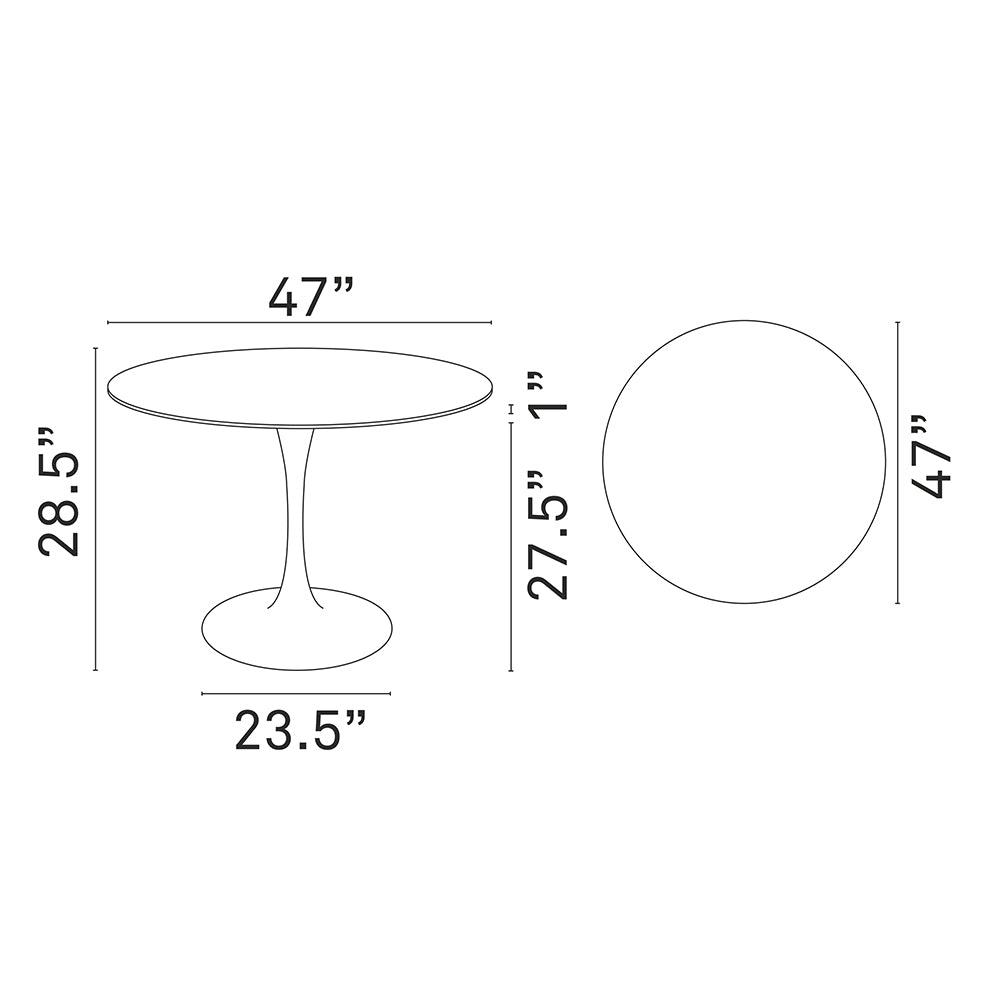 Lippa 47" Round Wood Top Dining Room Table Set - Modern Dining Table Set - BUILDMYPLACE
