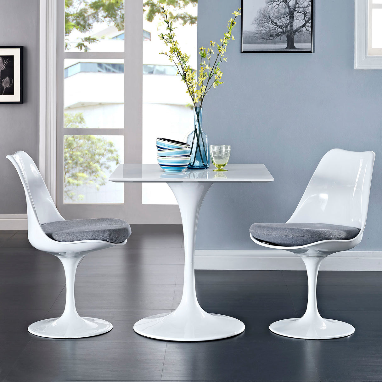 Lippa 28" Square Wood Top Dining Room Table Set - Modern Dining Table Set - BUILDMYPLACE