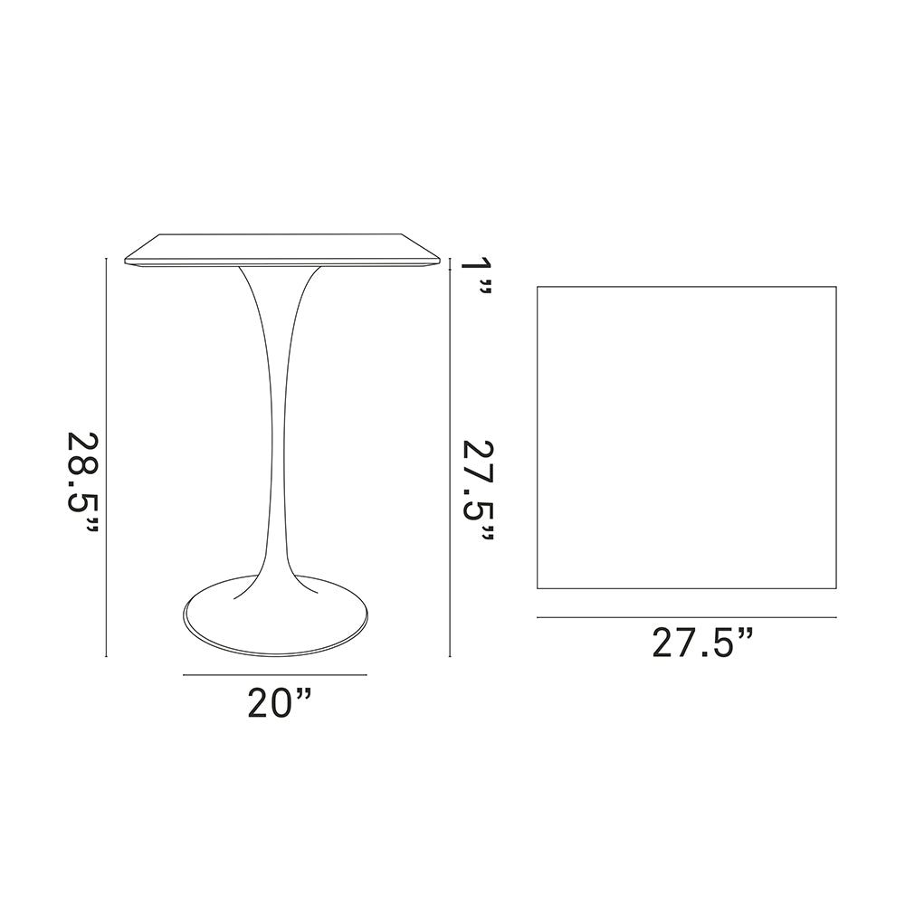 Lippa 28" Square Wood Top Dining Room Table Set - Modern Dining Table Set - BUILDMYPLACE
