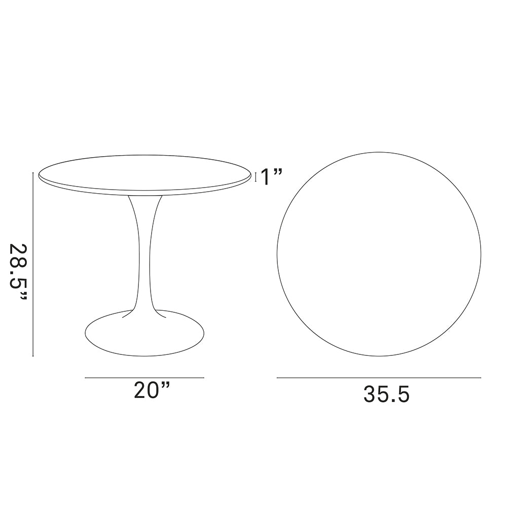 Lippa 36" Round Dining Room Table Set - Modern Dining Table Set - Walnut - BUILDMYPLACE