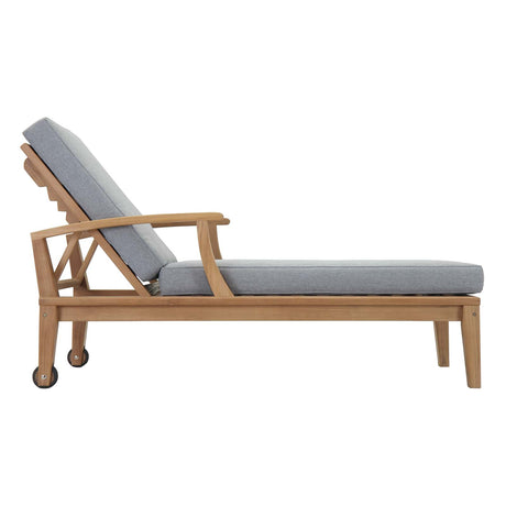 Marina Outdoor Patio Teak Single Chaise - BUILDMYPLACE
