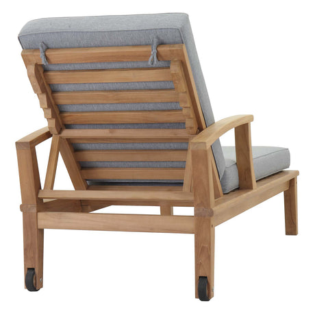 Marina Outdoor Patio Teak Single Chaise - BUILDMYPLACE