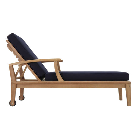 Marina Outdoor Patio Teak Single Chaise - BUILDMYPLACE