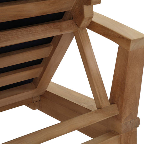 Marina Outdoor Patio Teak Single Chaise - BUILDMYPLACE