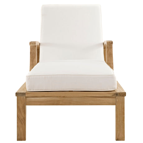 Marina Outdoor Patio Teak Single Chaise - BUILDMYPLACE