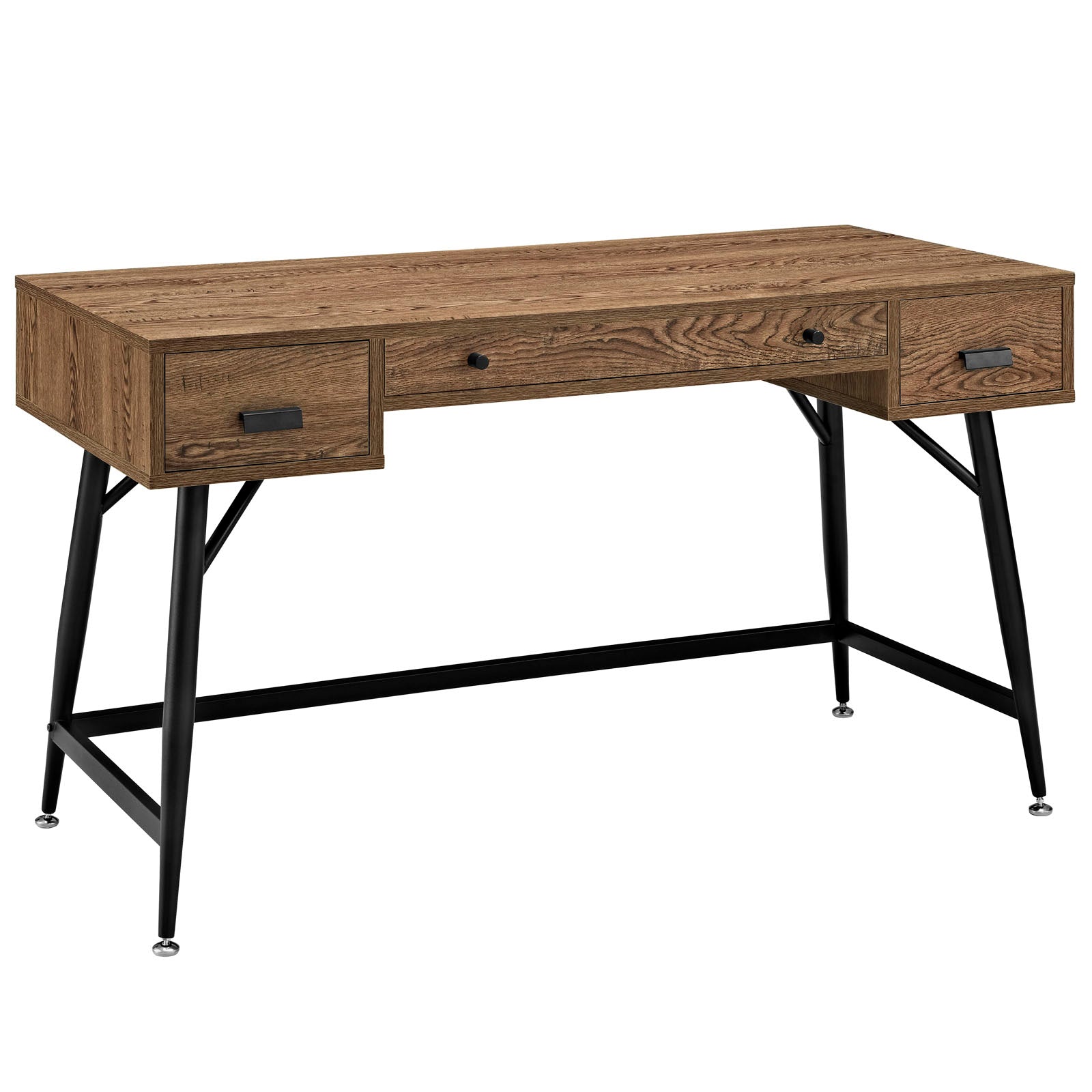 Rustic Farmhouse Wood Computer Writing Desk Home Office Desks Small, Modern Vintage Work Study Table - Gray