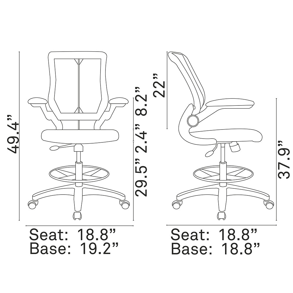 Veer Drafting Chair- Tall Office Chair For Adjustable Standing Desks - BUILDMYPLACE