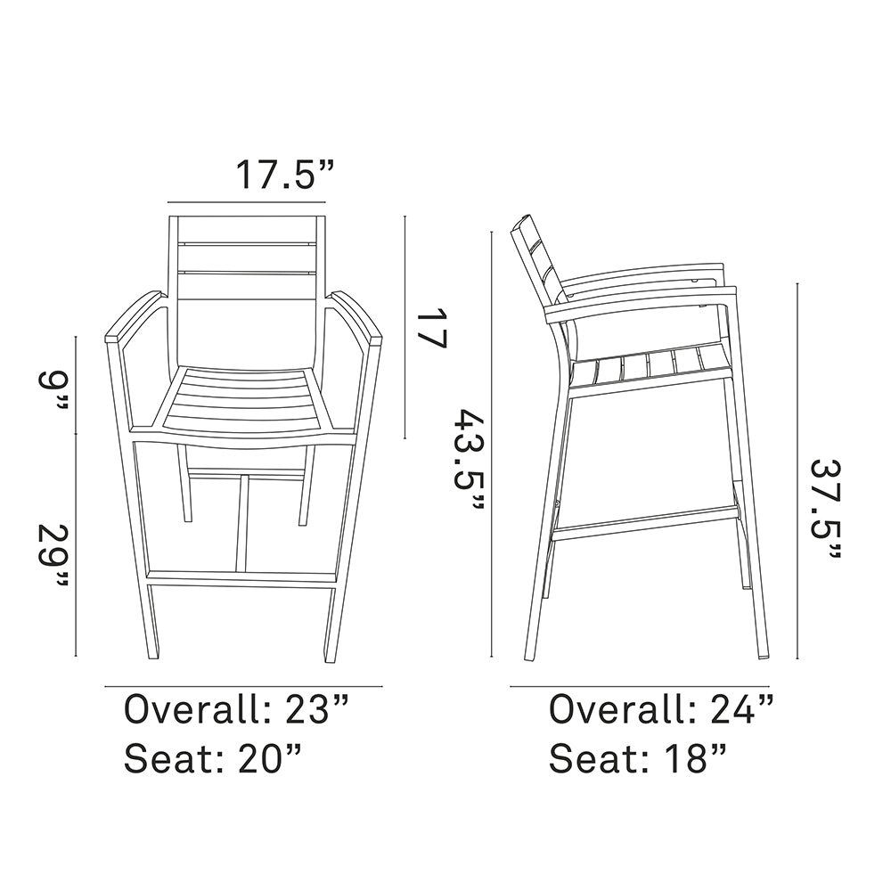 Maine Outdoor Patio Bar Stool - BUILDMYPLACE