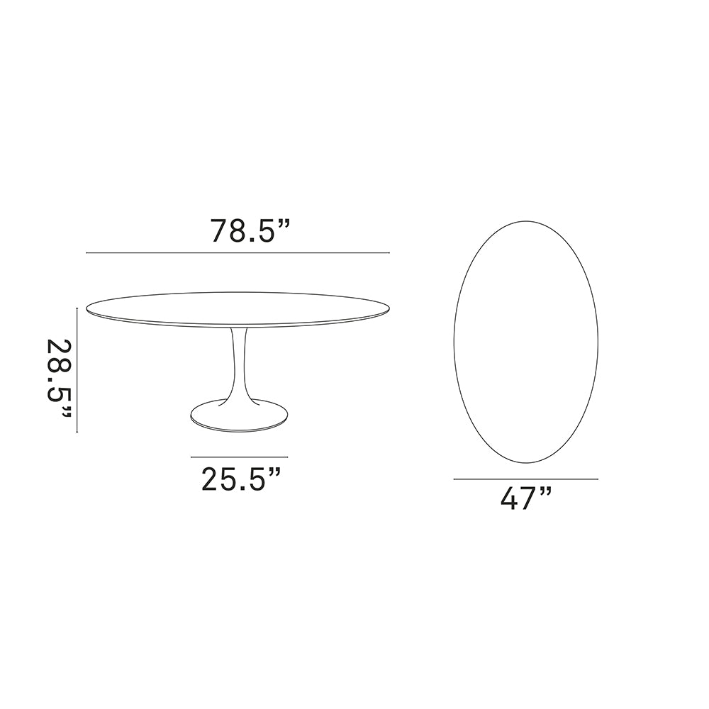 Lippa 78" Oval Wood Top Dining Table - Modern Dining Table Set - BUILDMYPLACE