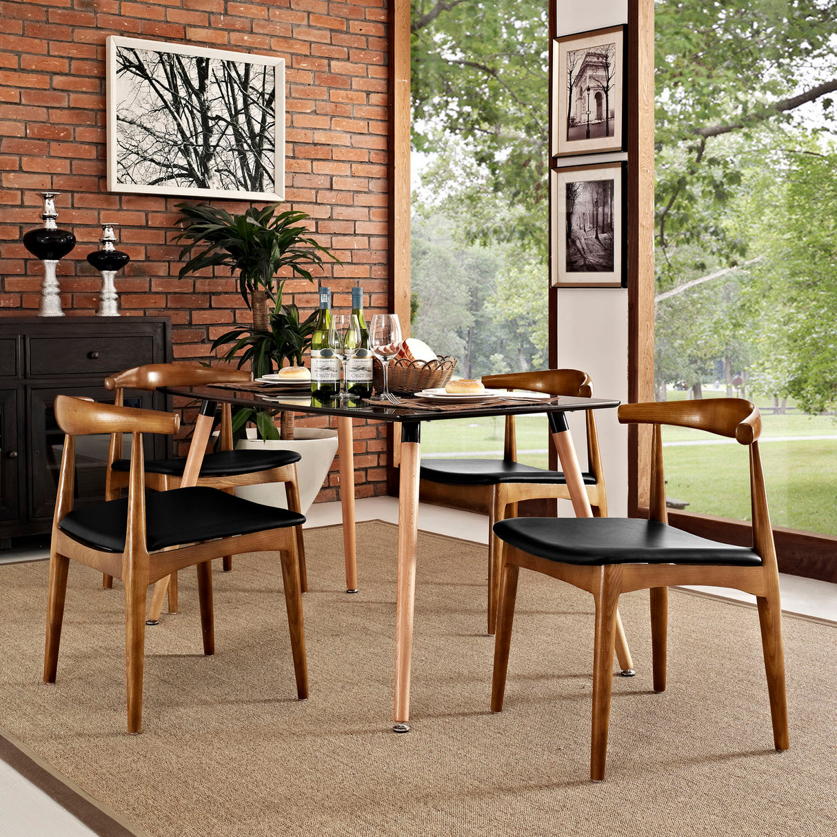 Tracy Dining Chairs Wood Set of 4 - BUILDMYPLACE