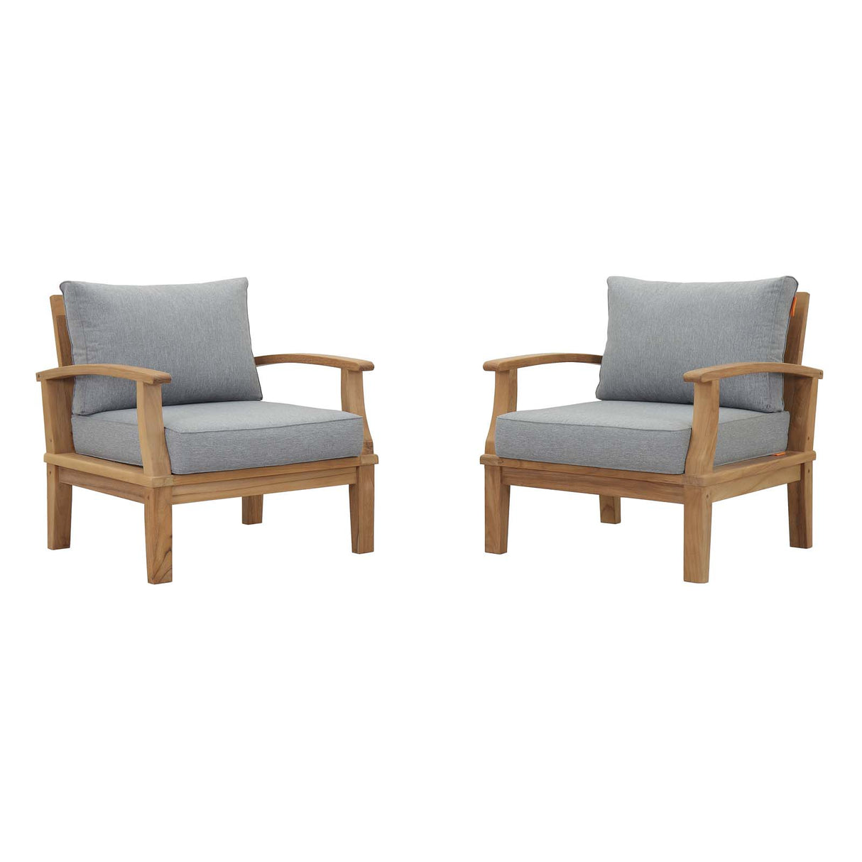 Marina 2 Piece Armchair Outdoor Patio Teak Set - BUILDMYPLACE