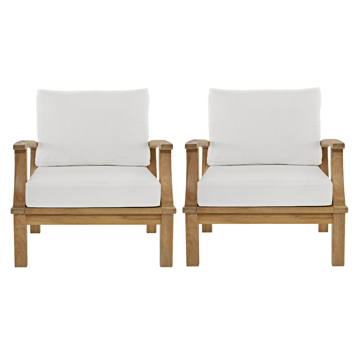 Marina 2 Piece Armchair Outdoor Patio Teak Set - BUILDMYPLACE