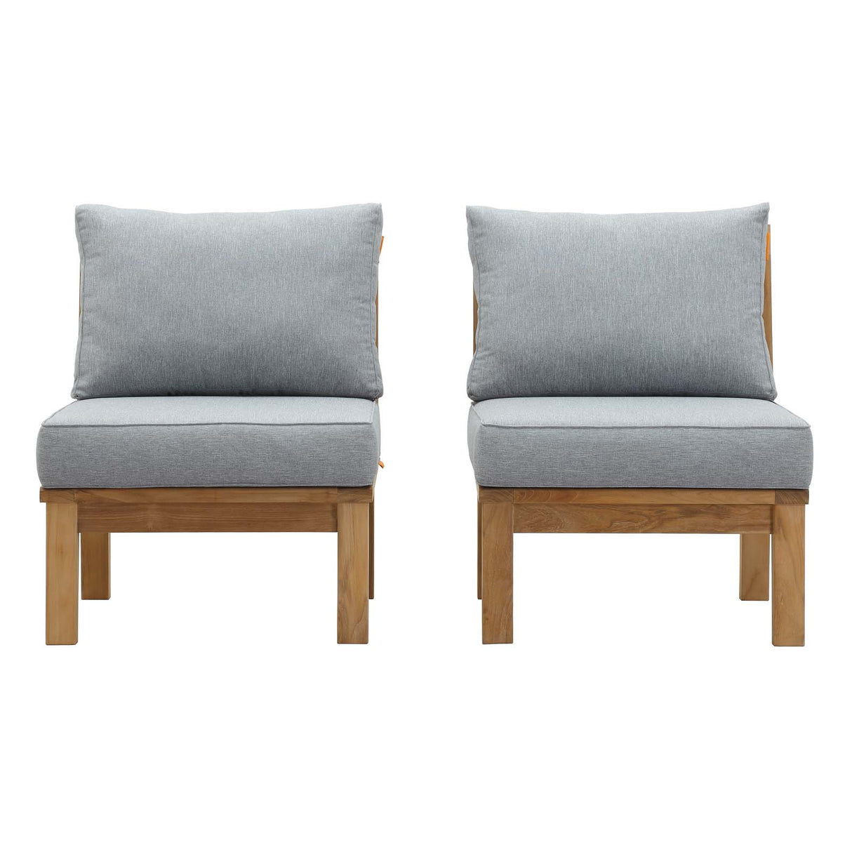 Marina 2 Piece W/ Middle Sofa Outdoor Patio Teak Set - BUILDMYPLACE