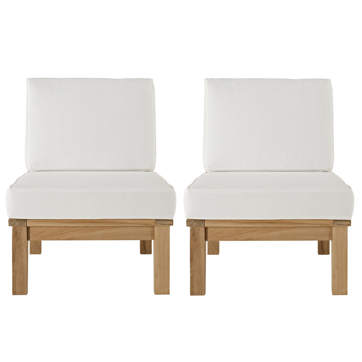 Marina 2 Piece W/ Middle Sofa Outdoor Patio Teak Set - BUILDMYPLACE