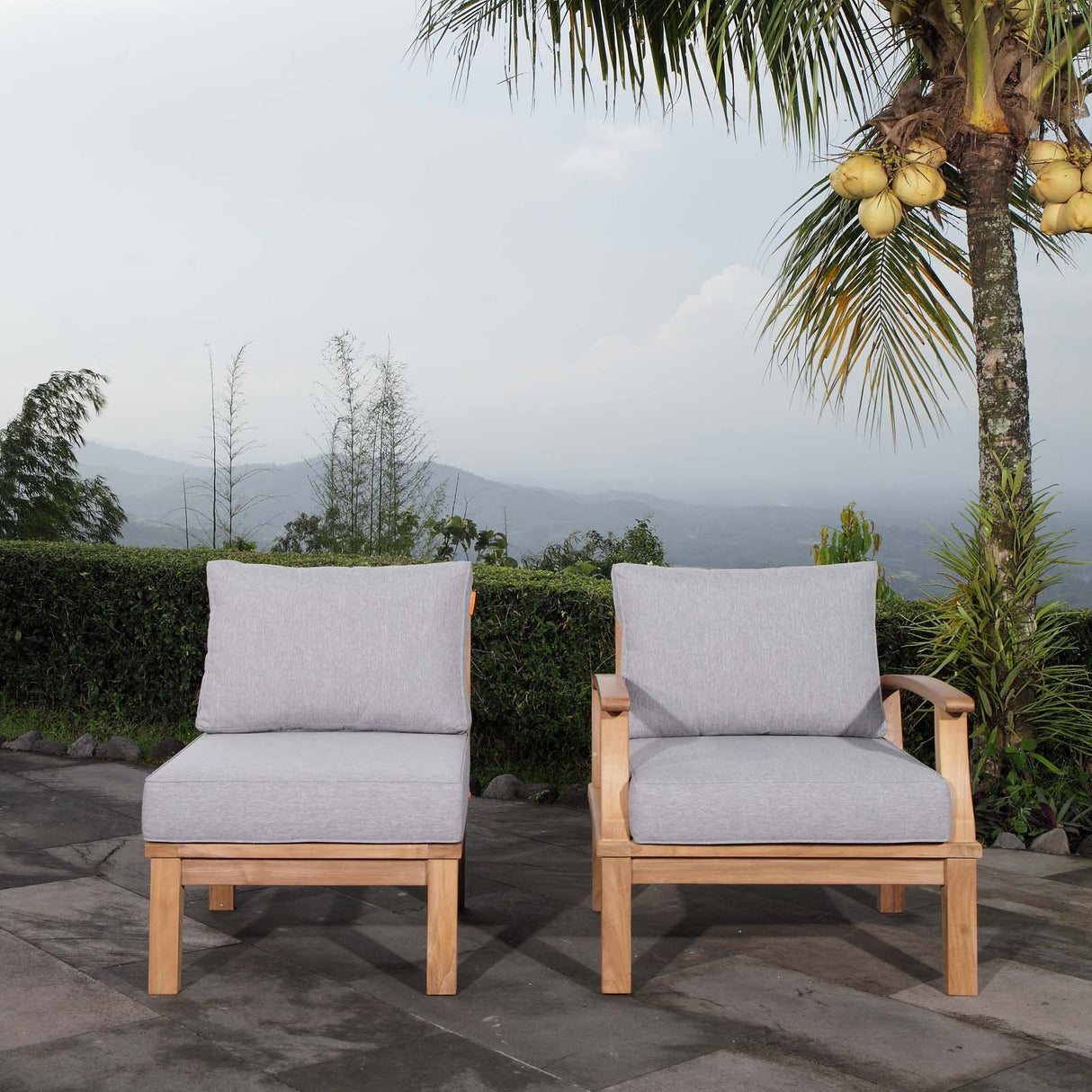 Marina Premium Grade A Teak Wood 2-Piece Outdoor Patio Furniture Set - BUILDMYPLACE
