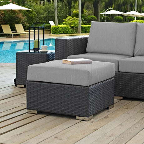Sojourn Outdoor Patio Sunbrella Ottoman - BUILDMYPLACE