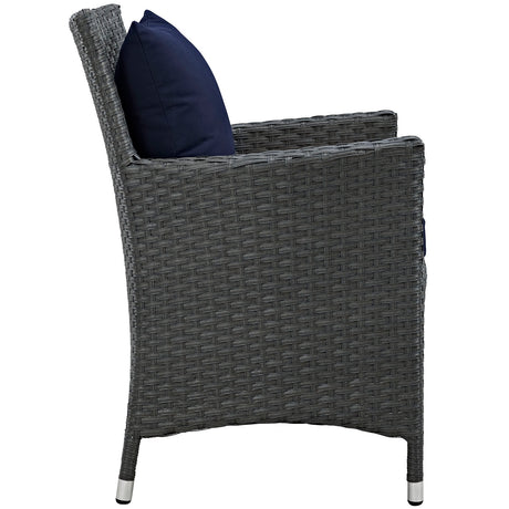 Sojourn Dining Outdoor Patio Sunbrella Armchair - BUILDMYPLACE