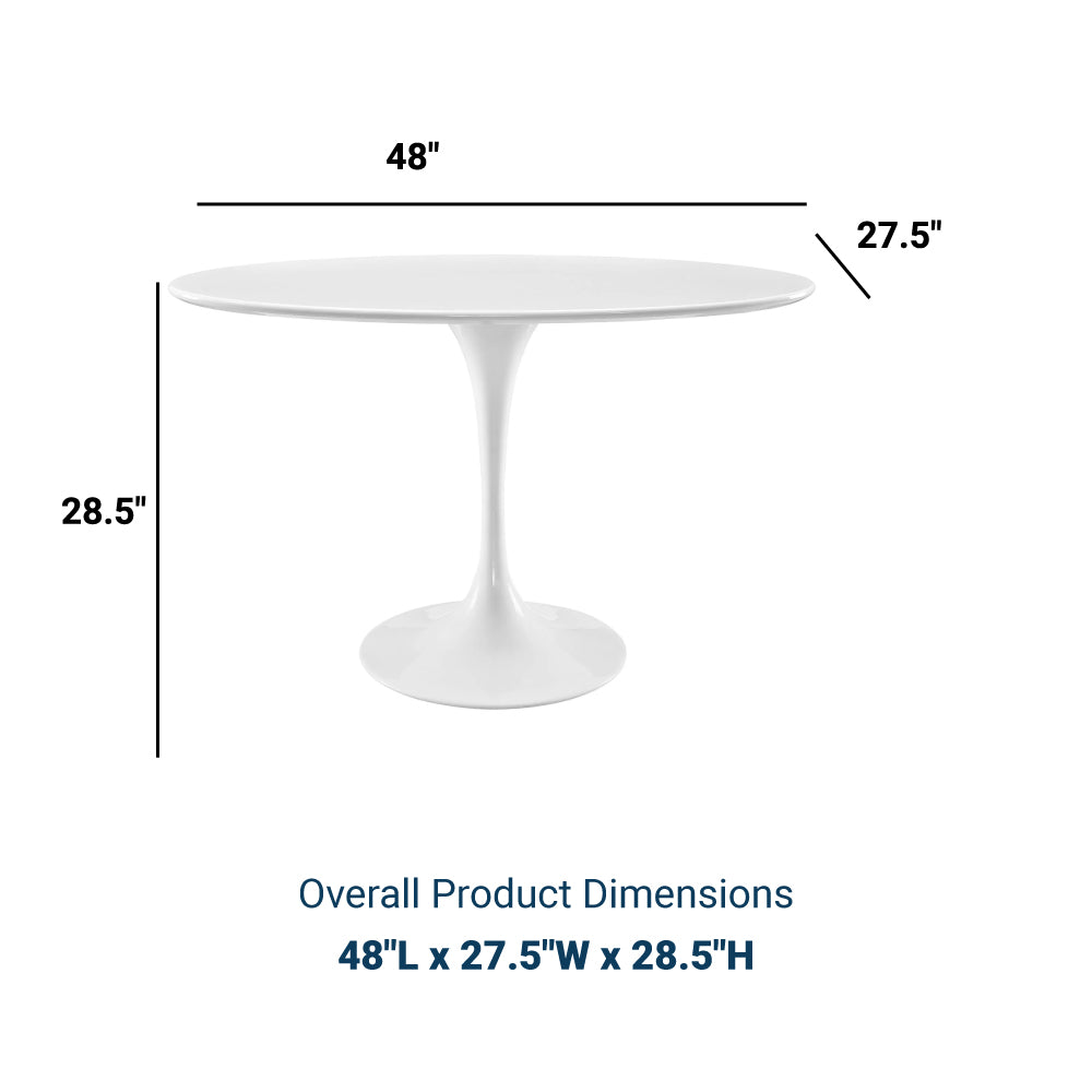 Lippa 48" Oval Wood Top Dining Table - Metal Tapered Base Dining Table - BUILDMYPLACE