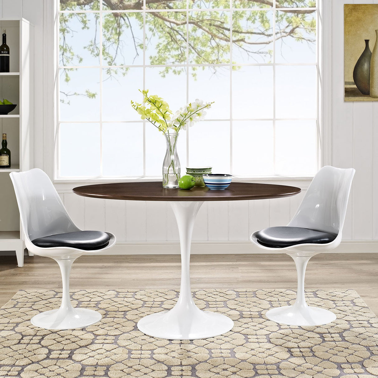 Lippa 48" Oval Walnut Dining Table - BUILDMYPLACE